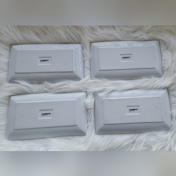 CRATE & BARREL 4 Snack/Appetizer Rectangle Plates Sweet, Sour, Spicy, Salty - Picture 2 of 6